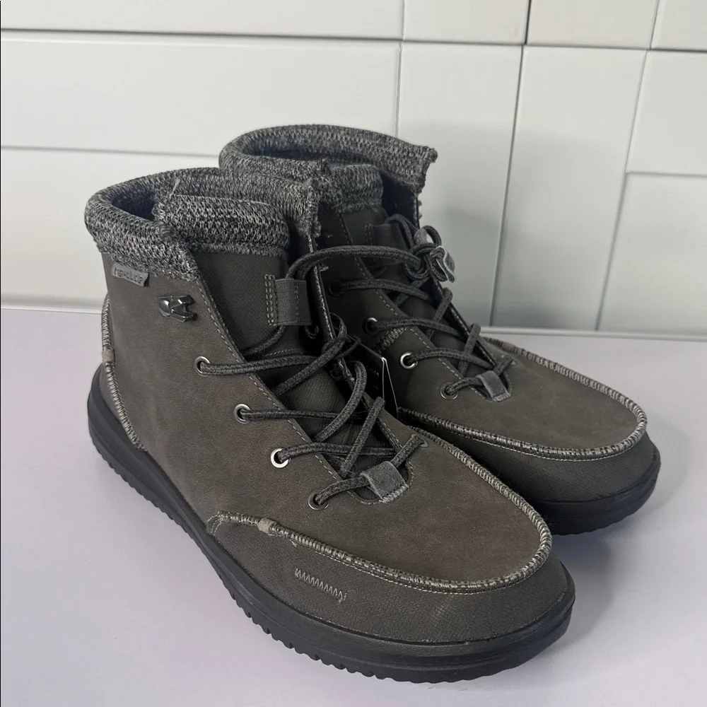 HEY DUDE Gray High-Top Boots - Picture 1 of 4